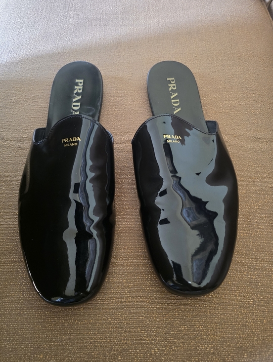 Prada Other - Prada Milano Black Patent Leather Mules Size 9.5